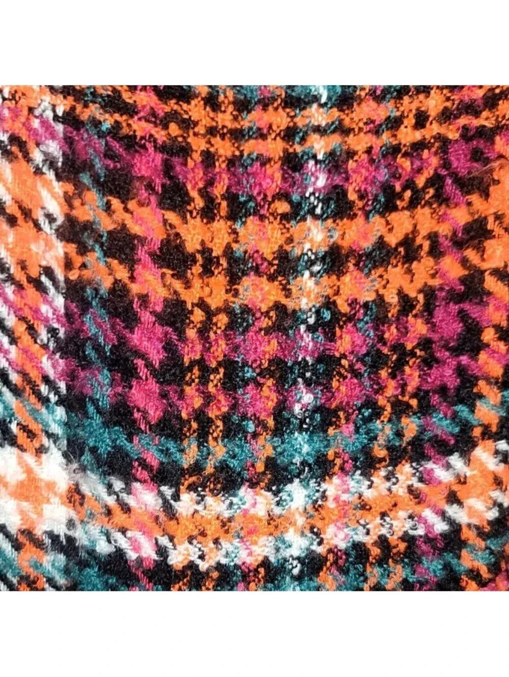 EXPRESS ONE SIZE PLAID SWEATER SCARF PINK ORANGE GREEN BLACK